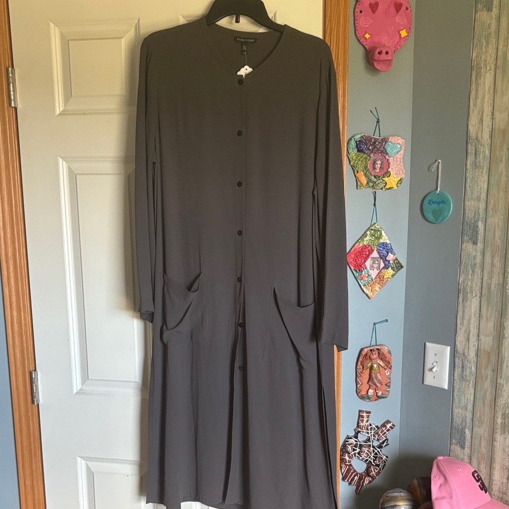 Eileen Fisher Charcoal Long Sleeve Dress